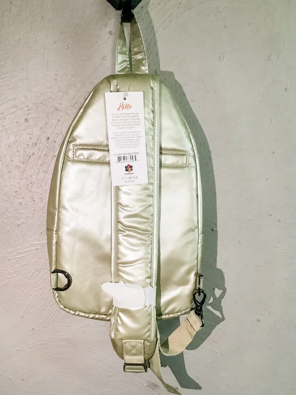 NWT lug Scurry Sling Quilted Metallic Bag - RFiD